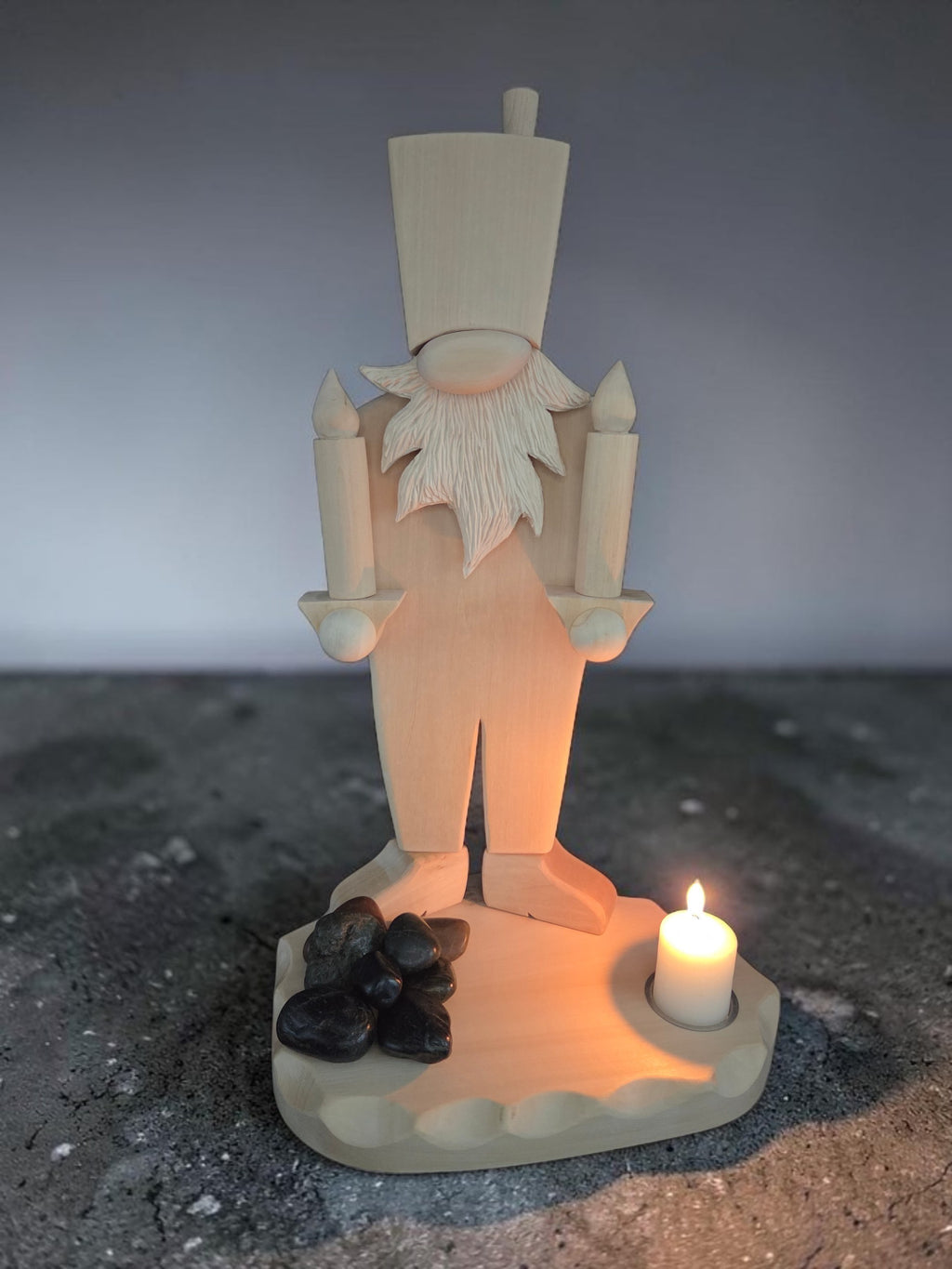 H) Erzzipfel Bergmann - weihnachtliche Holzfigur - 47 cm