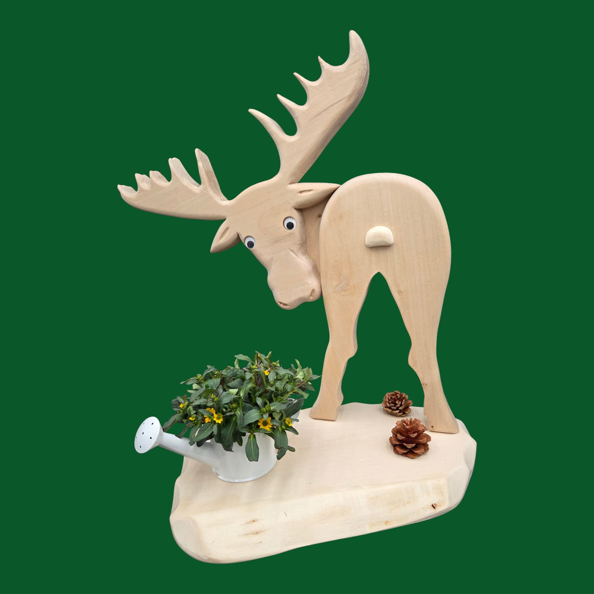 L) Erzzipfel Elch Hubert -  Holzfigur aus dem Erzgebirge - 46 cm