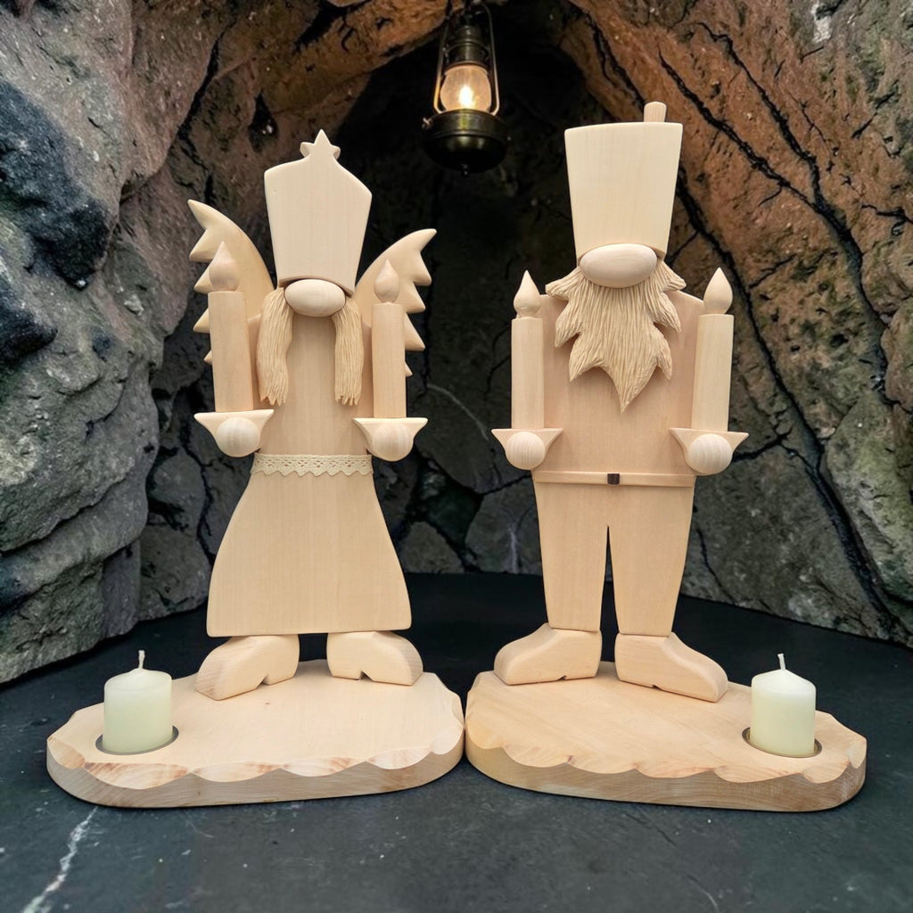 H) Erzzipfel Bergmann - weihnachtliche Holzfigur - 47 cm