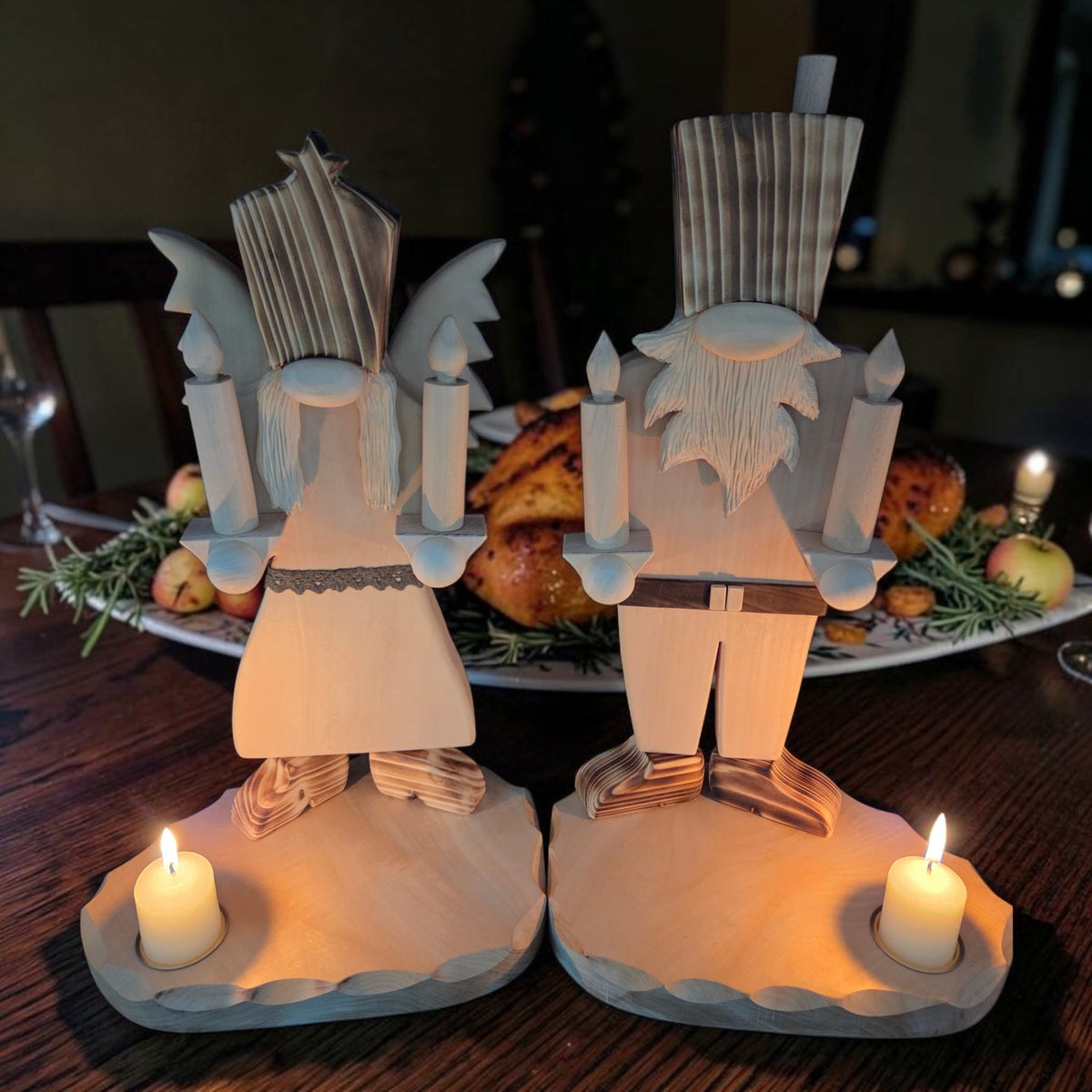H) Erzzipfel Bergmann - weihnachtliche Holzfigur - 47 cm