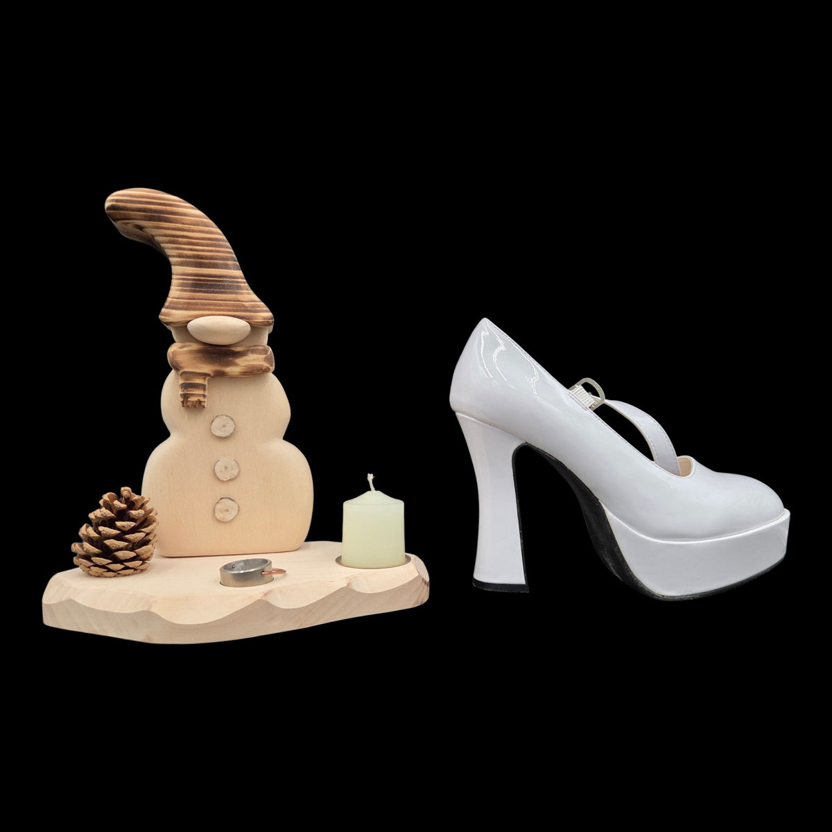 J) Erzzipfel Schneemann mit Räuchertöpfchen und Tülle - 24 cm