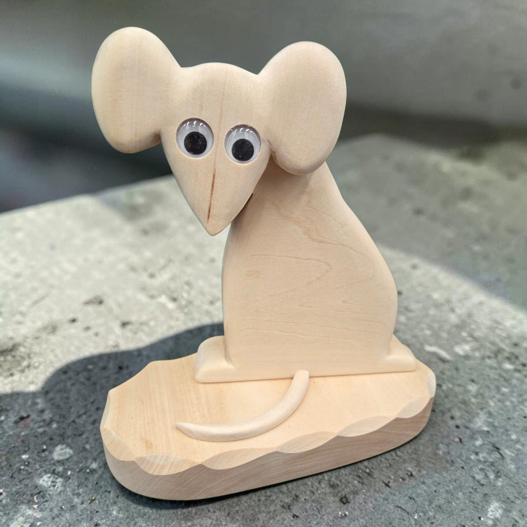 P) Erzzipfel Maus Gertrud - kleinste Holzfigur im Sortiment- 20 cm
