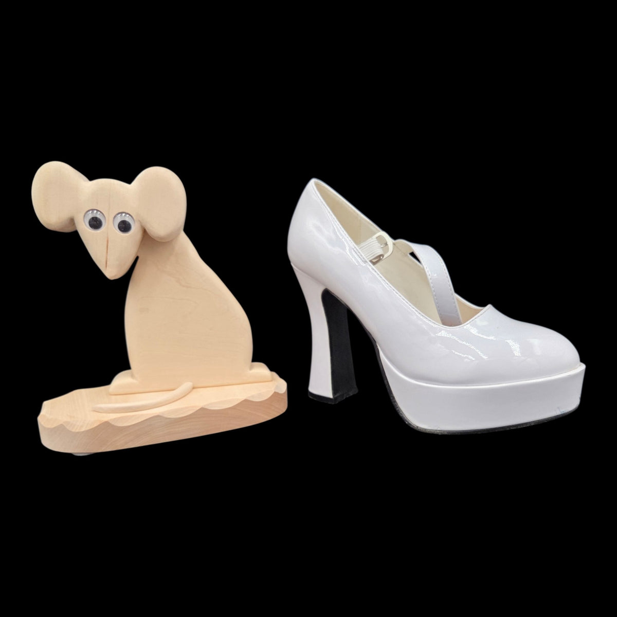 P) Erzzipfel Maus Gertrud - kleinste Holzfigur im Sortiment- 20 cm