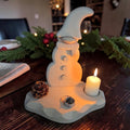 J) Erzzipfel Schneemann mit Räuchertöpfchen und Tülle - 24 cm